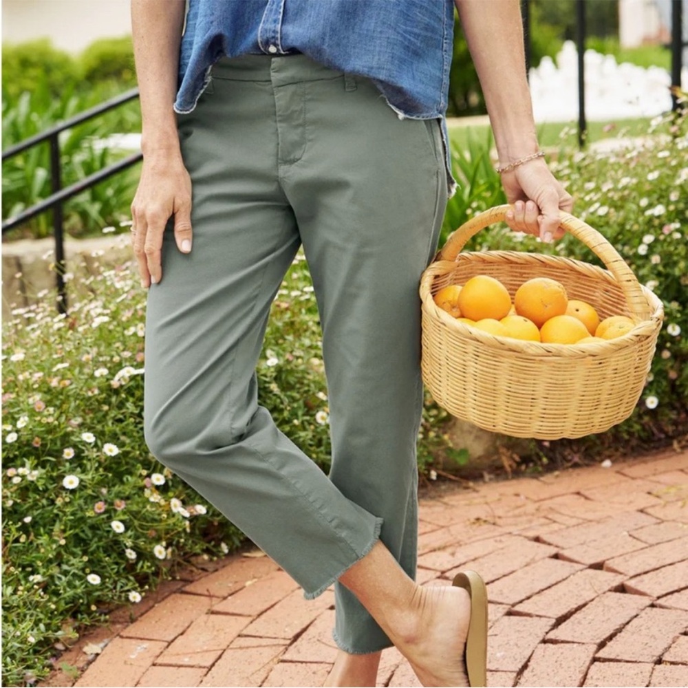 NEW! Frank & Eileen Wicklow Italian Performance Twill Pants Chinos Green Size 00